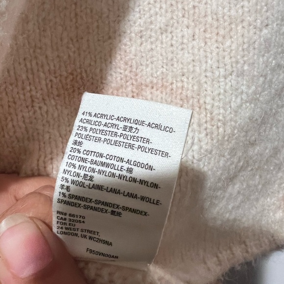 Anthropologie Women’s Cream/Peach Oversized Bell Sleeve Knit V Neck Sweater XL - Picture 8 of 8